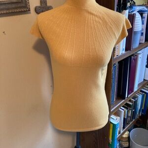 Renuar Mustard Yellow Ribbed Knit Sweater Top